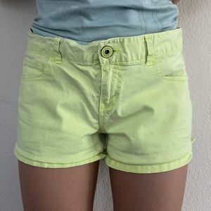 Lime green/neon jean short shorts Aeropostale Stretch size 5/6